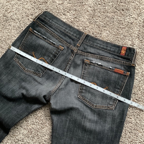 7 for All Mankind Bootcut Black Wash Jeans - Picture 7 of 12